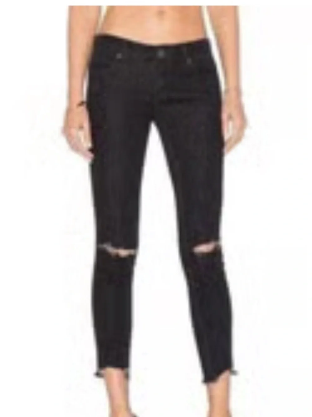 Free People Men’s Black Skinny Distressed Jeans